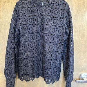 W by Worth Navy Lace Blouse